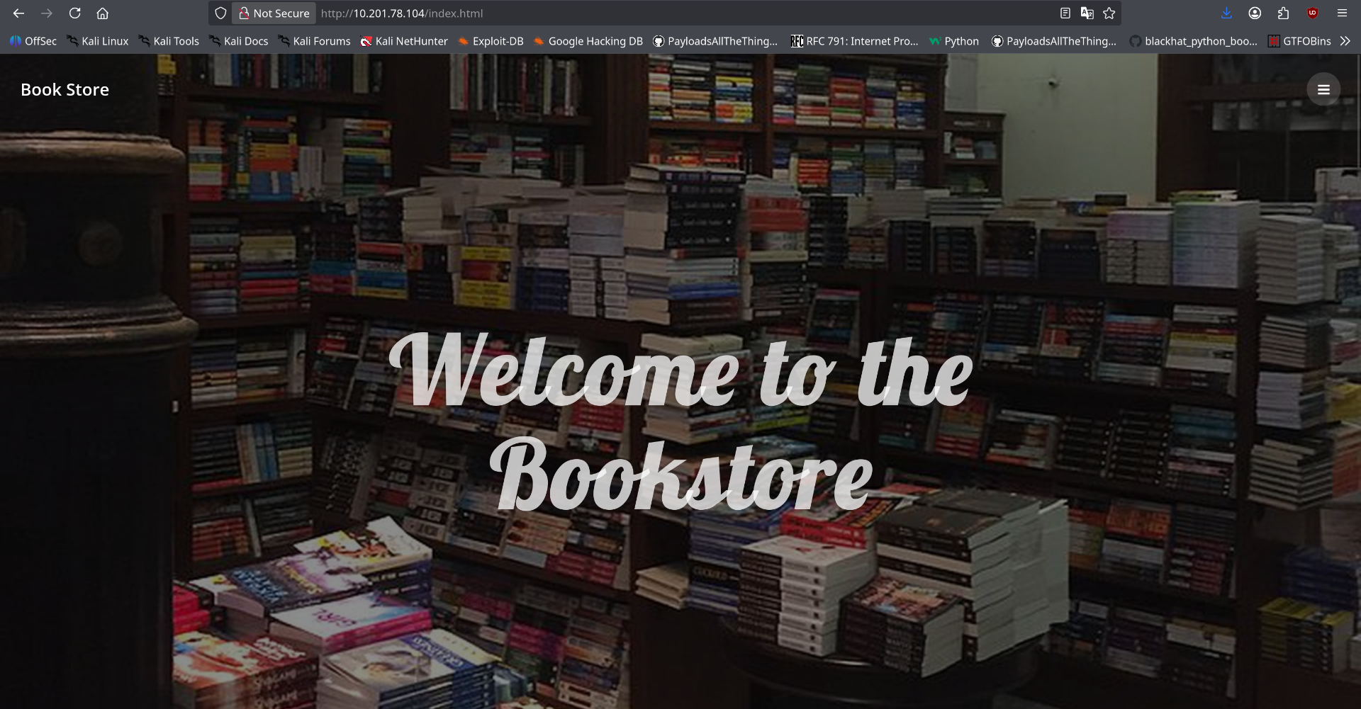 Login page on port 80