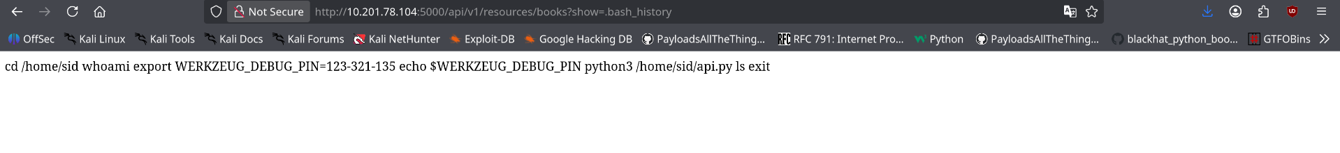 .bash_history exposed via LFI — Werkzeug debug PIN in plaintext